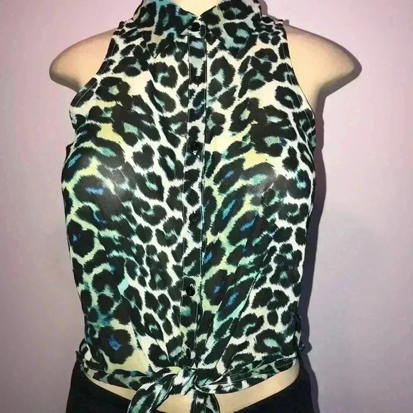 Decree Women’s Sleeveless Leopard Print Top - Picture 6 of 7